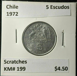 Chile 1972 5 Escudos KM# 199 Scratches #1329
