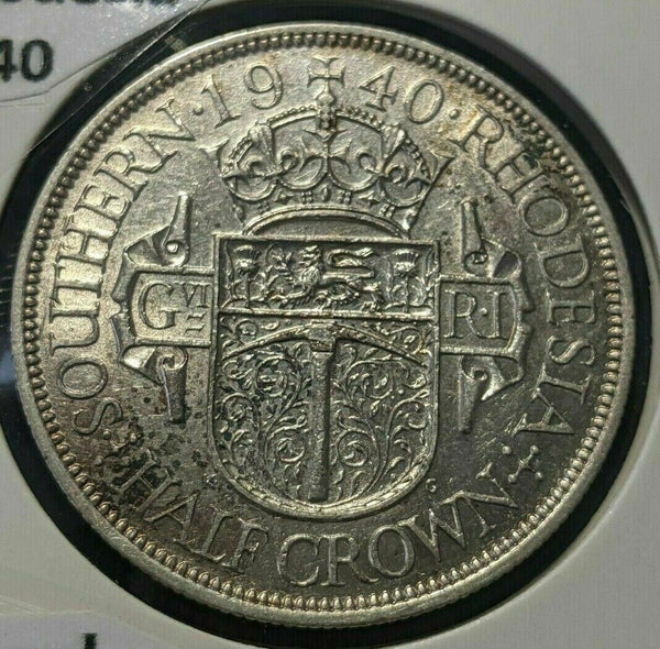 Southern Rhodesia 1940 1/2 Crown KM# 15 Cleaned #345 #18A