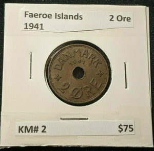 Faeroe Islands 1941 2 Ore KM# 2 #044