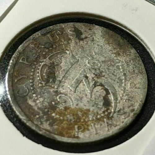 Cyprus 1901 3 Piastres Fire Damage KM# 4 #550  #11A