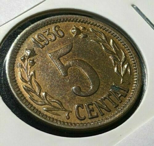 Lithuania 1936 5 Centai KM# 81 Scratches #150  #15B