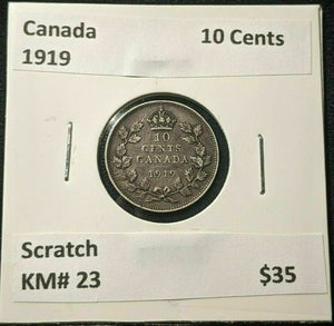 Canada 1919 10 Cents KM# 23 Scratch #1111    #9B