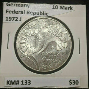 Germany Federal Republic 1972 J 10 Mark KM# 133 #072  8B