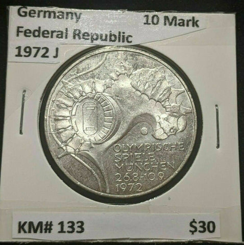 Germany Federal Republic 1972 J 10 Mark KM# 133 #072  8B