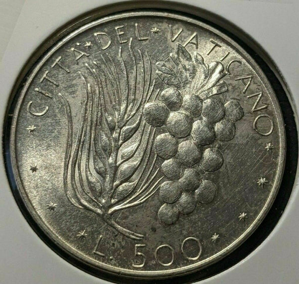 Vatican City 1970/VIII 500 Lire KM# 123 Cleaned #365   #6C