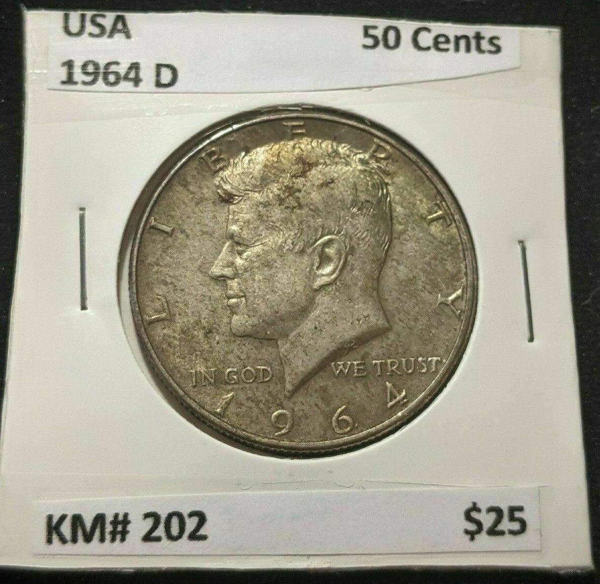 USA 1964 D 50 Cents KM# 202 #737  10A