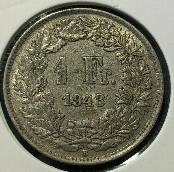 Switzerland 1943 Franc KM# 24 Cleaned #1351   #20B