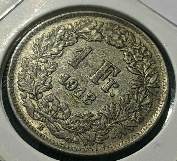 Switzerland 1943 Franc KM# 24 Cleaned #1351   #20B