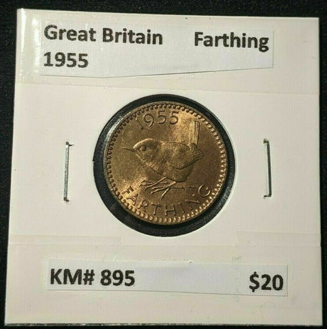Great Britain 1955 Farthing 1/4d KM# 895 #278   #16A