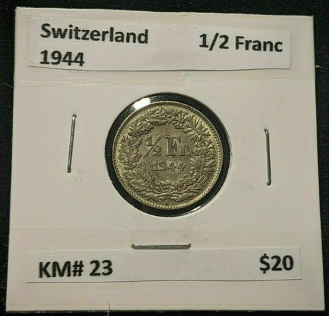 Switzerland 1944 1/2 Franc KM# 23 #091 #12B