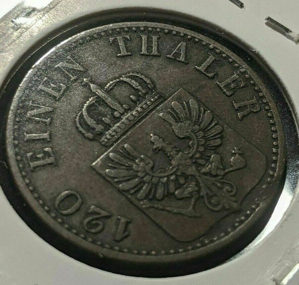 German States PRUSSIA 1866 A 3 Pfennig KM# 482 Rim Damage #809  7A