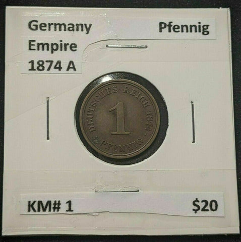 Germany Empire 1874 A Pfennig KM# 1 #826  7A