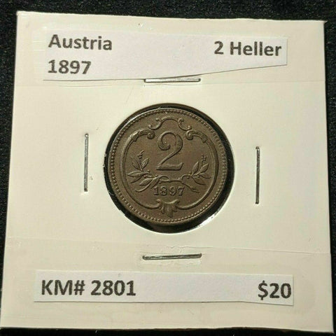 Austria 1897 2 Heller KM# 2801 #085   #15A