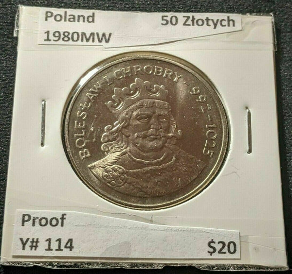 Poland Proof 1980MW 50 Zlotych Y# 114 #814