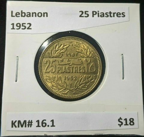 Lebanon 1952 25 Piastres KM# 16.1 #482  #15B