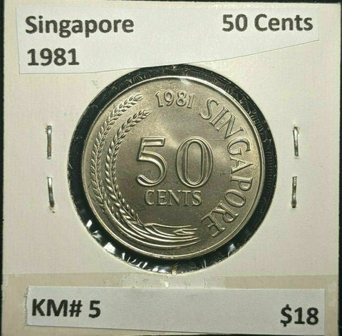 Singapore 1981 50 Cents KM# 5 #028  #11C