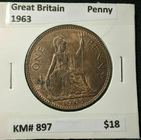 Great Britain 1963 Penny 1d KM# 897 #336  #16B