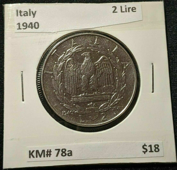 Italy 1940 2 Lire KM# 78a #356