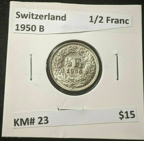 Switzerland 1950 B 1/2 Franc KM# 23 #031 #20A