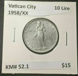 Vatican City 1958/XX 10 Lire KM# 52.1 #247   #6C