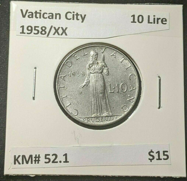Vatican City 1958/XX 10 Lire KM# 52.1 #247   #6C