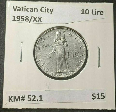 Vatican City 1958/XX 10 Lire KM# 52.1 #247   #6C