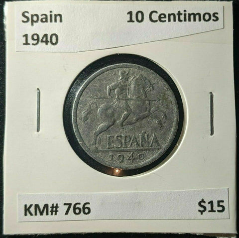 Spain 1940 10 Centimos KM# 766 #449 #23B