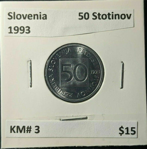 Slovenia 1993 50 Stotinov KM# 3 #309 #18B