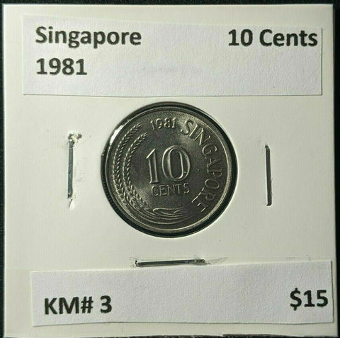 Singapore 1981 10 Cents KM# 3 #1872  #11C