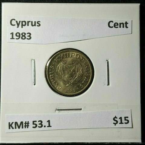 Cyprus 1983 Cent KM# 53.1 #1225  #11A