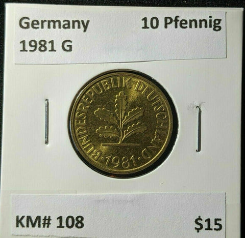 Germany 1981 G 10 Pfennig KM# 108 #1903  8A