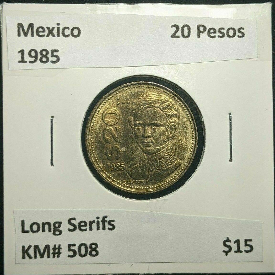 Mexico 1985 20 Pesos KM# 508 Long Serifs #1522   #6C