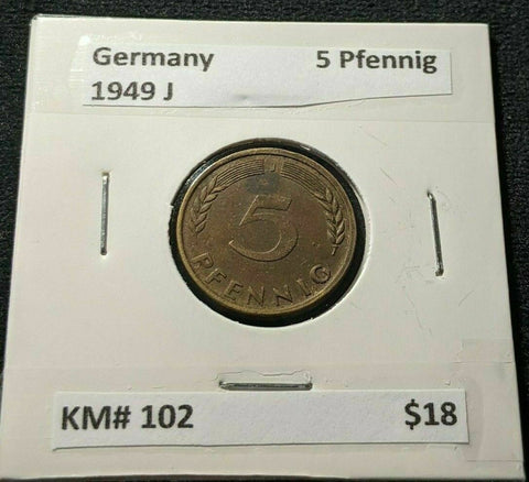 Germany 1949 J 5 Pfennig KM# 102 #865  7B