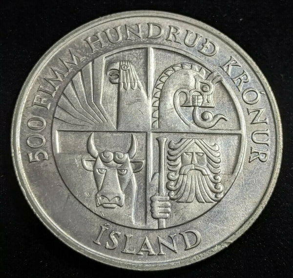 Iceland 1974 500 KrÃ³nur KM# 20 Scratches #055  #22C