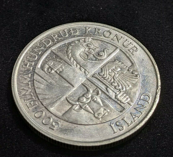 Iceland 1974 500 KrÃ³nur KM# 20 Scratches #055  #22C