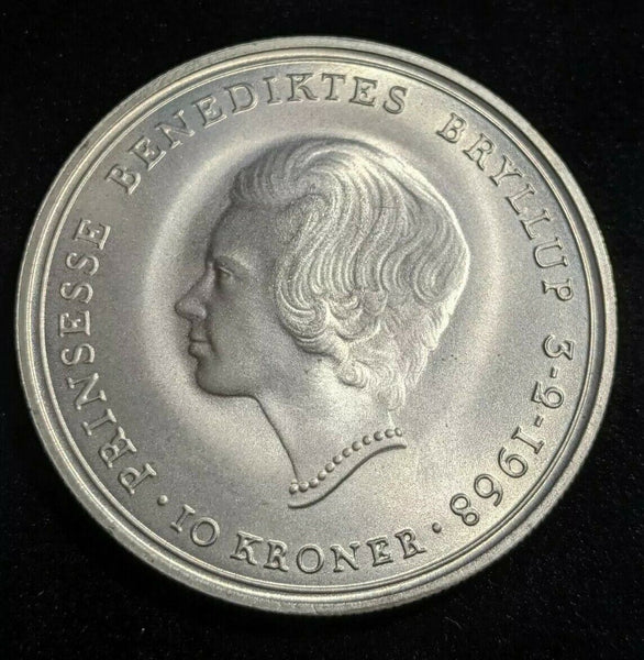 Denmark 1968 10 Kroner KM# 857 Scratches #052  #22C