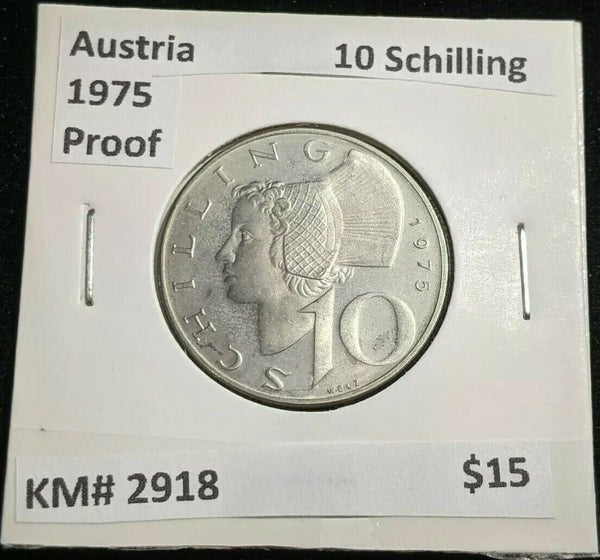 Austria Proof 1975 10 Schilling KM# 2918 #029  #20A