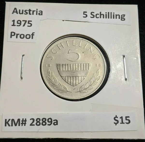 Austria Proof 1975 5 Schilling KM# 2889a #012  #20A