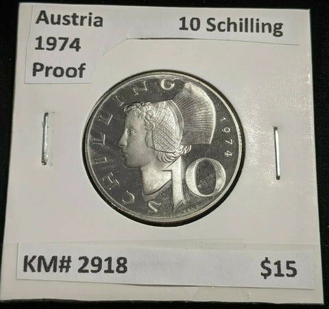 Austria Proof 1974 10 Schilling KM# 2918 #015  #20A