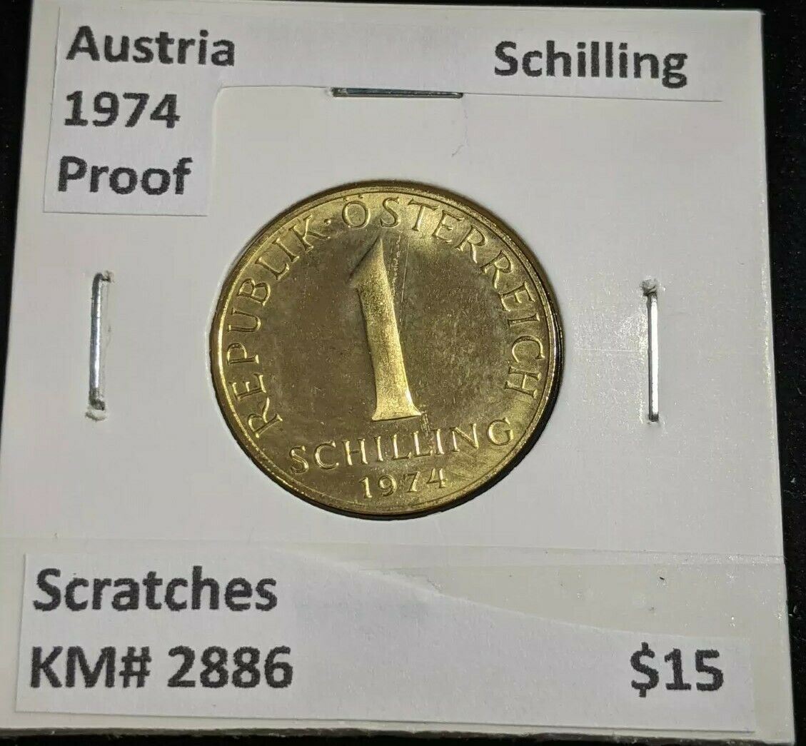 Austria Proof 1974 Schilling KM# 2886 Scratches #014  #20A