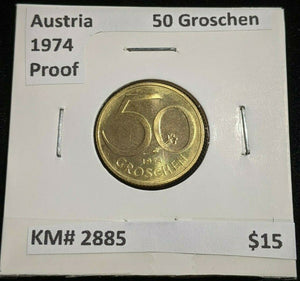 Austria Proof 1974 50 Groschen KM# 2885 #021  #20A