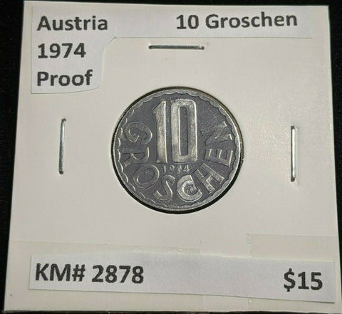 Austria Proof 1974 10 Groschen KM# 2878 #001  #20A