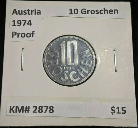 Austria Proof 1974 10 Groschen KM# 2878 #016  #20A