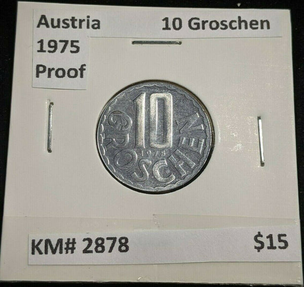 Austria Proof 1975 10 Groschen KM# 2878 #038  #20A