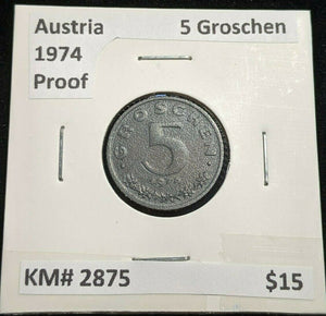 Austria Proof 1974 5 Groschen KM# 2875 #042  #20A