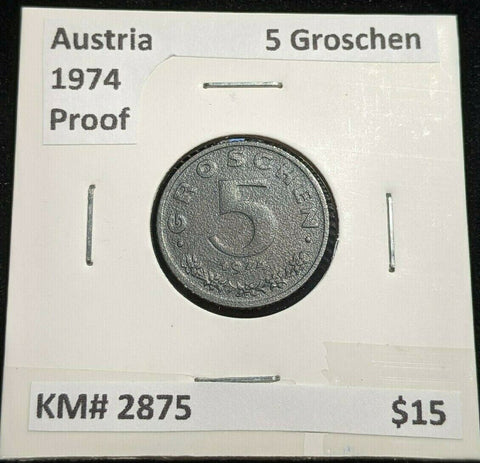 Austria Proof 1974 5 Groschen KM# 2875 #042  #20A