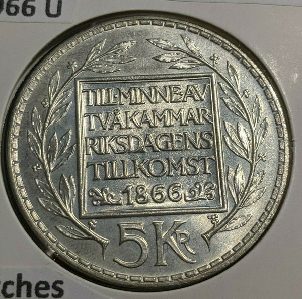 Sweden 1966 U 5 Kronor KM# 839 Scratches #020  #20A