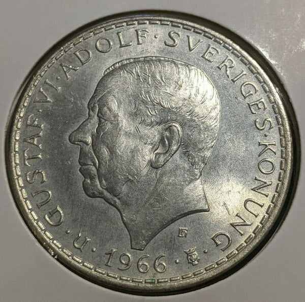 Sweden 1966 U 5 Kronor KM# 839 Scratches #020  #20A