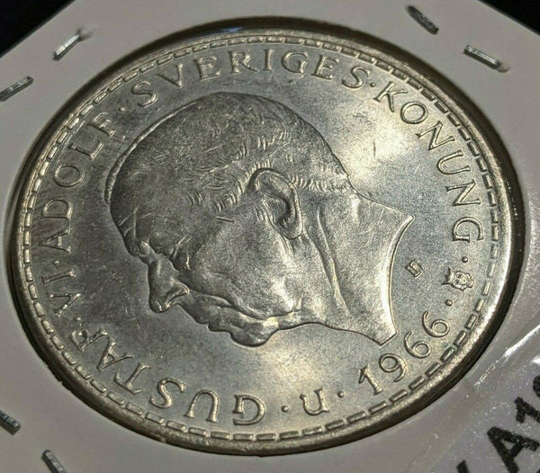 Sweden 1966 U 5 Kronor KM# 839 Scratches #020  #20A