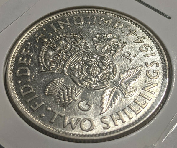 Great Britain 1944 Florin KM# 855 Cleaned #088 #22A